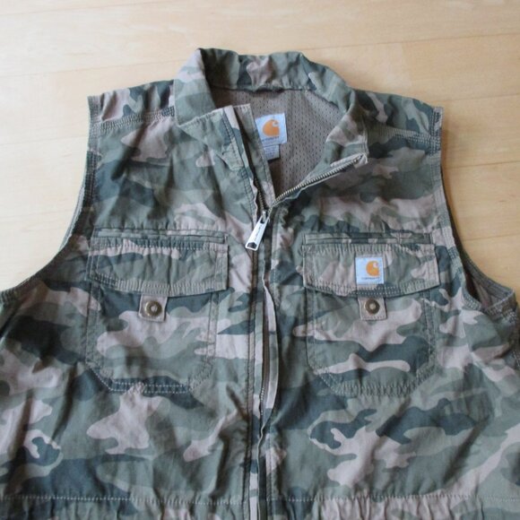Carhartt Camo Utility Canvas Vest Womens Large - Picture 1 of 11